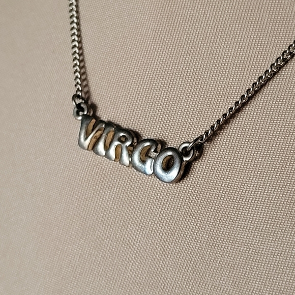 Trendy Silver Tone "Virgo" Zodiac Pendant Necklace - Picture 4 of 8